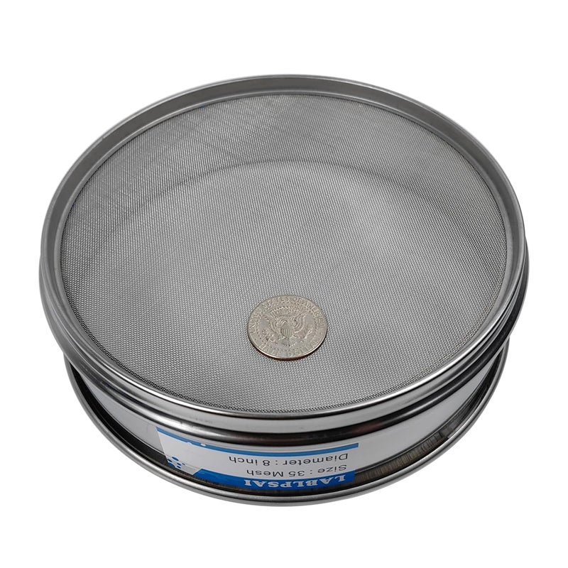 LABLPSAI 35 Mesh Lab Sieves 8" Diameter 304 Stainless Steel Wire Cloth Test Sieve for Industrial Laboratory Home - Image 2